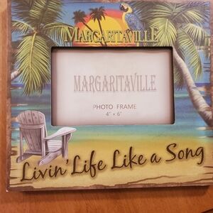 Margaritaville Tropical Beach  4x6" Picture Frame "Livin Life Like A Song"